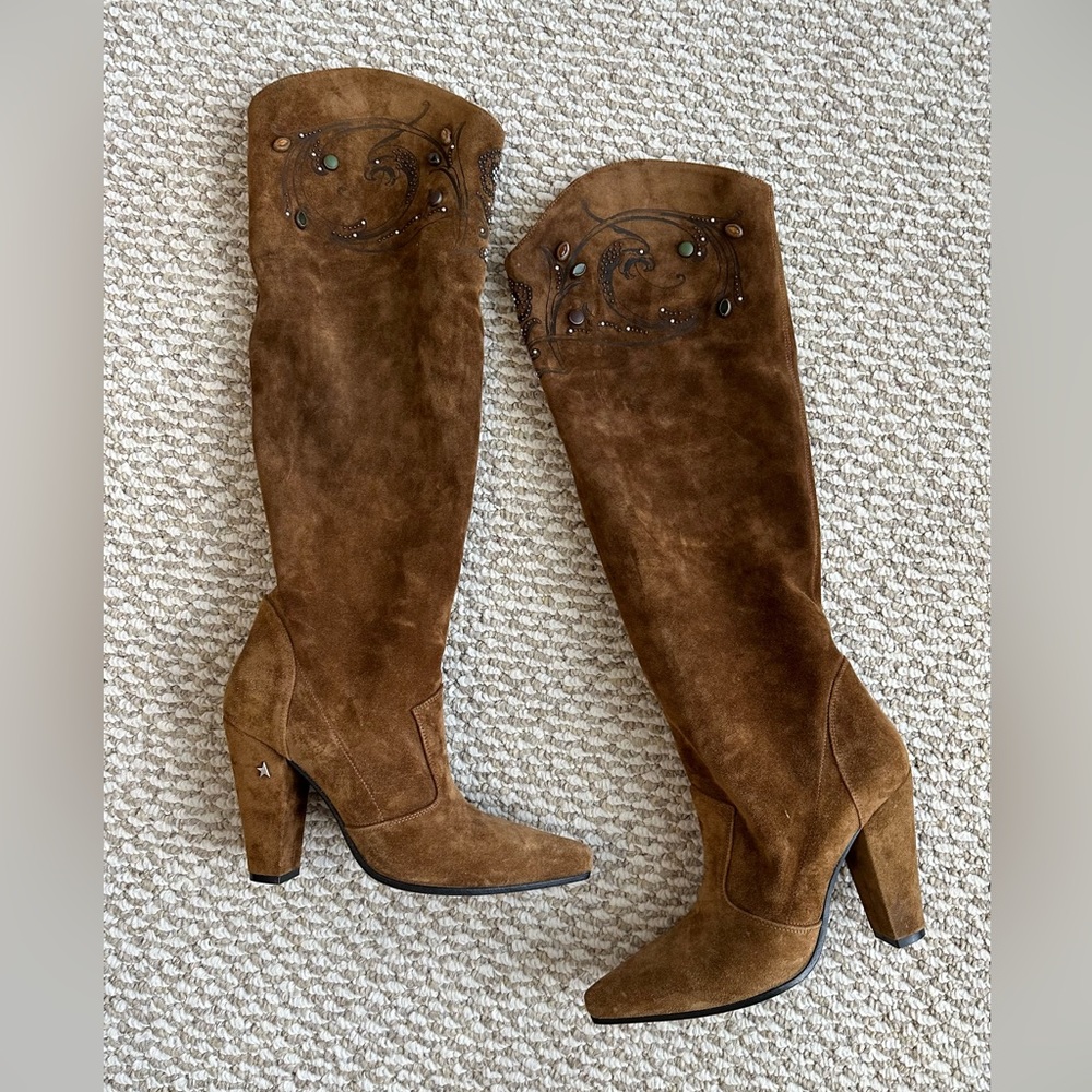 Golden Goose Over-the-Knee Brown Suede Boot
